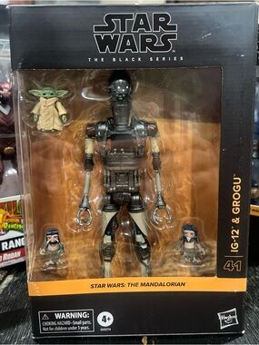 Star Wars Black Series IG-12 & Grogu Action Figure Set - Black/Brown/Green
